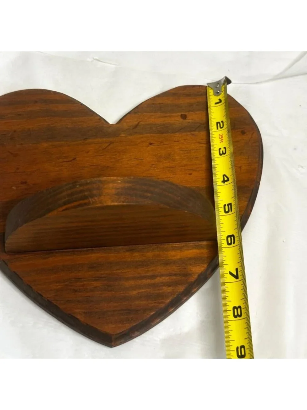 Wood Heart Shape Wall Shelves Stained 9